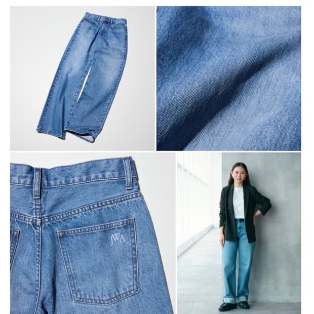 유니클로 JW앤더슨 스트레이트진 긴기장 67블루 (여성버전 긴기장 32)