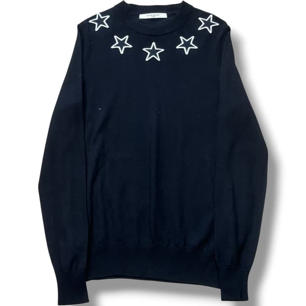 Givenchy 블랙 스타 자수 블랙 울 니트