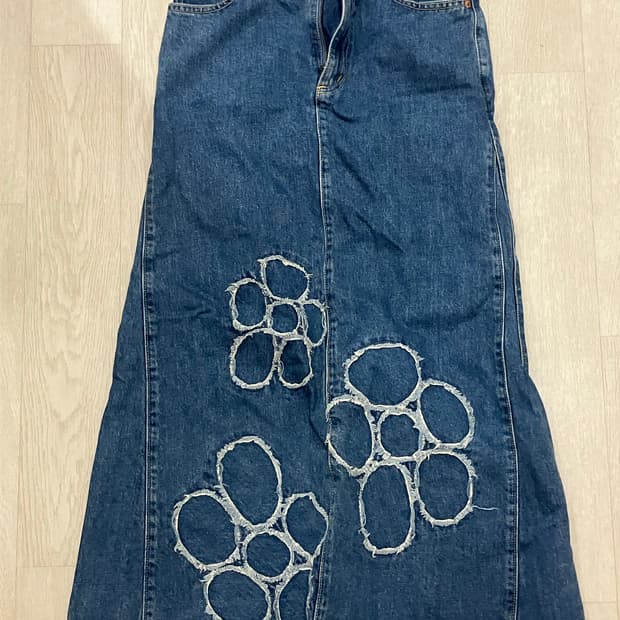 빈티지 롱 데님 스커트