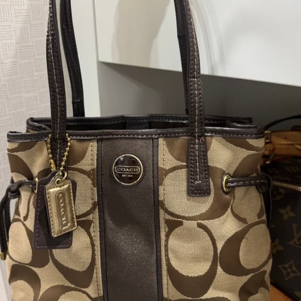 코치 시그니처 토트백 브라운 