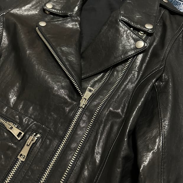 Italy lamb leather hedi jacket
