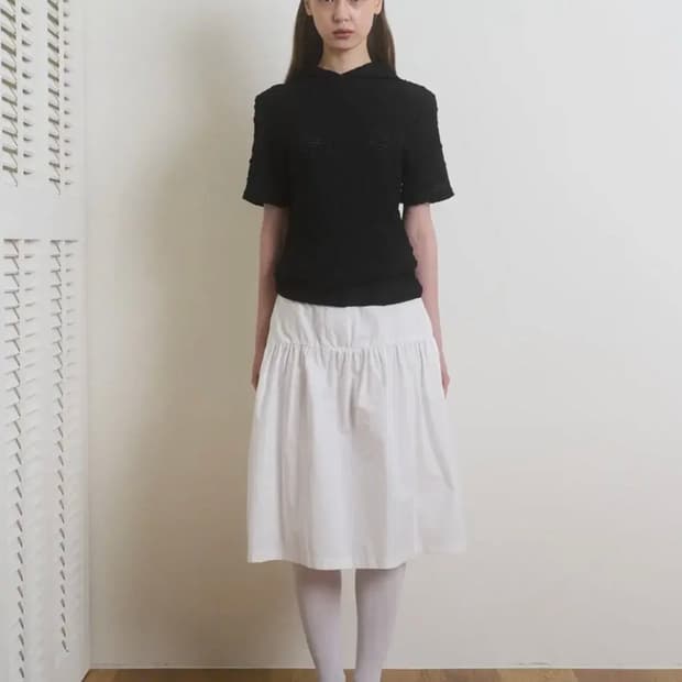 페스토)코튼셔링 화이트스커트 판매