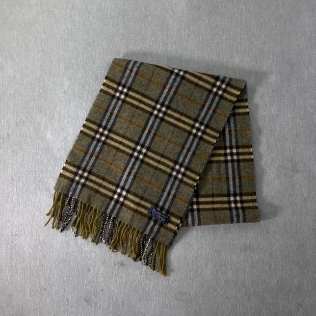 버버리 노바체크 램스울 그린 머플러 