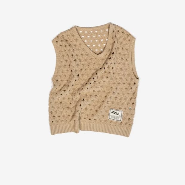 이외들 올리브유 메쉬 니트 베스트 베이지 1사이즈 새제품