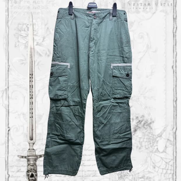 y2k 카키 카고팬츠