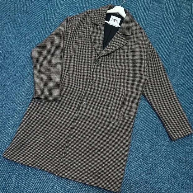 자라 체크 코트 xl 빅사이즈