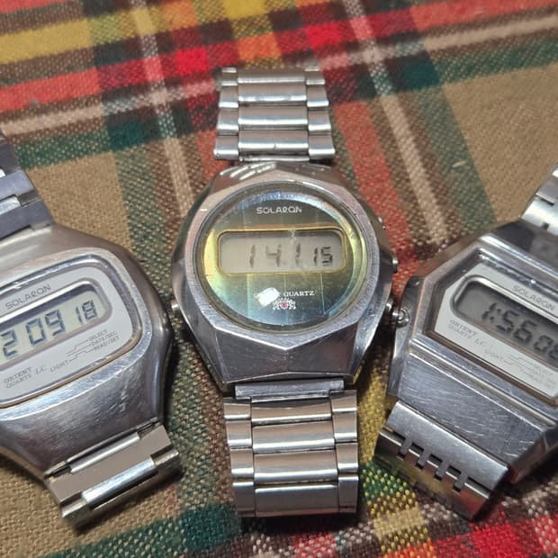 빈티지 오리엔트 솔라론 디지탈시계 3점일괄