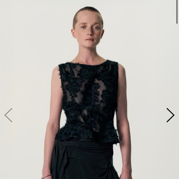 킴지수 Pinched Sleeveless_SHEER BLACK