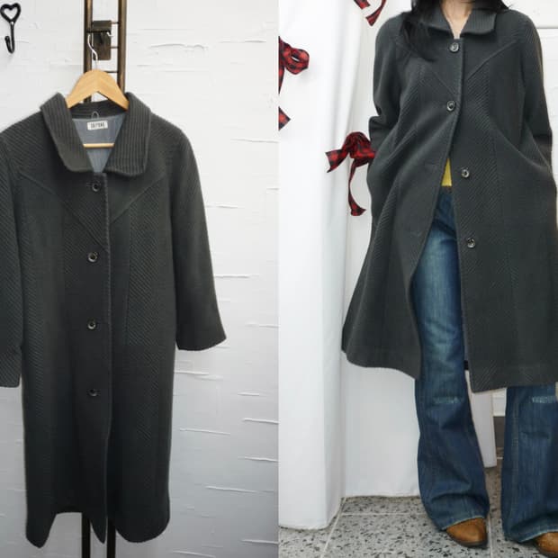 smoked charcoal wool coat