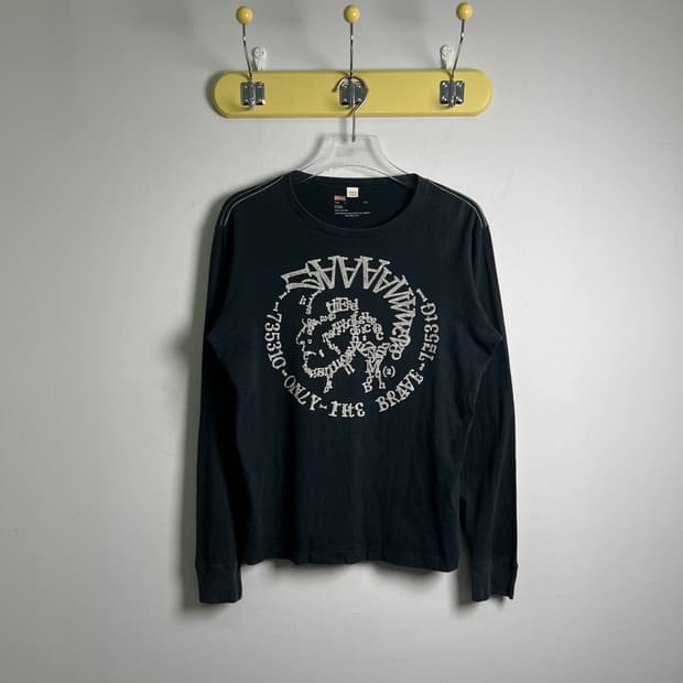 Diesel 디젤 로고 프린팅 롱슬리브 S