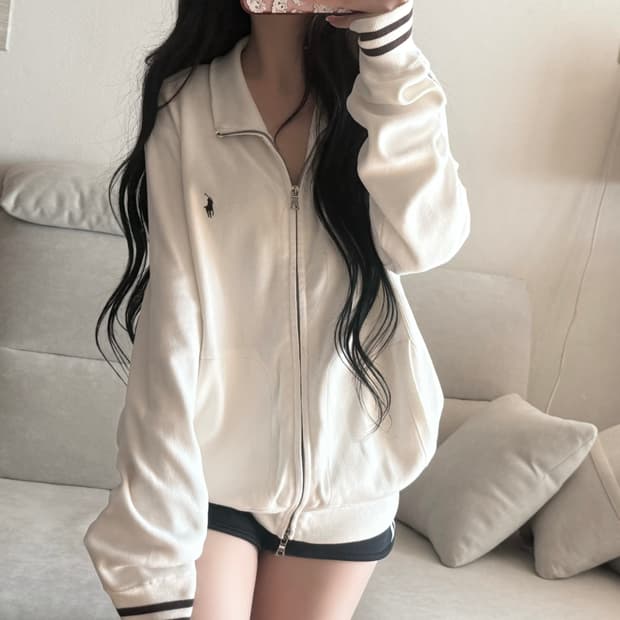 폴로 랄프로렌 화이트 투웨이 집업