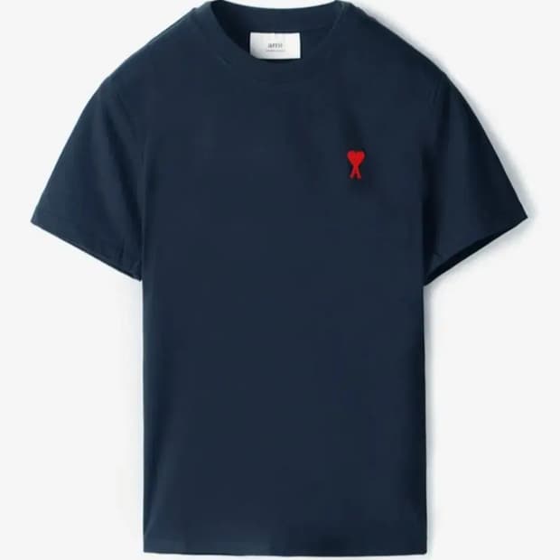 아미 네이비 반팔 티셔츠