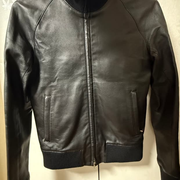 리튬 옴므 램스킨 하이넥 레더가죽 자켓