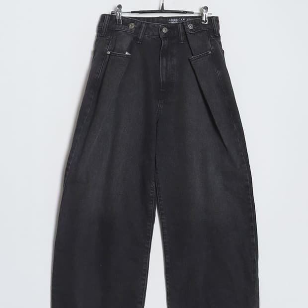 AMERICAN HOLIC Tuck Wide Denim Pant