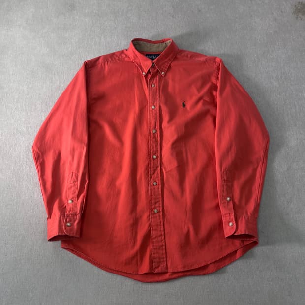 105 폴로랄프로렌 코튼 오렌지 셔츠 