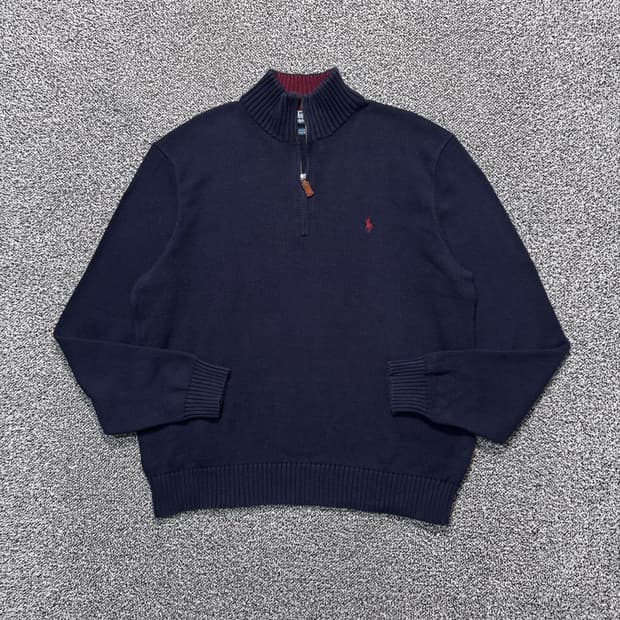 Name : 폴로 랄프로렌 시그니처로고 네이비컬러 니트집업 :) 