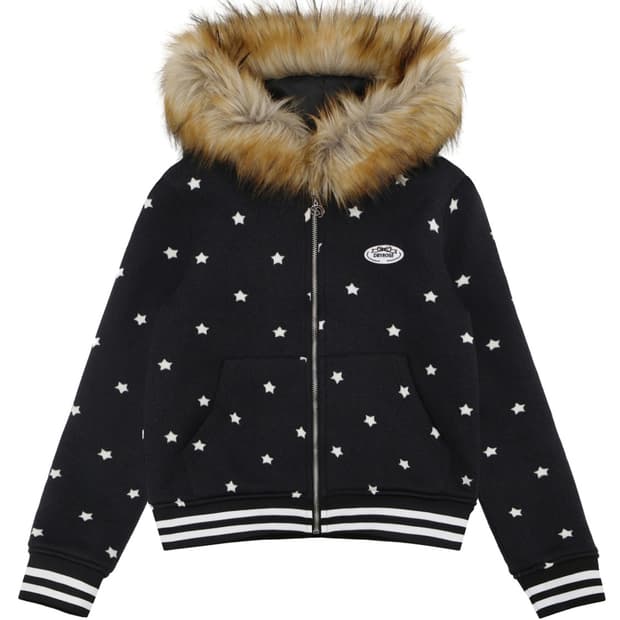 드라이로즈 STAR FUR HOOD ZIPUP (BK)