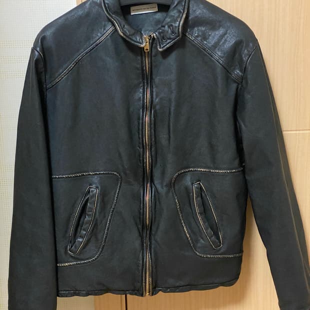 오토매틱포더피플 파이핑 레더자켓