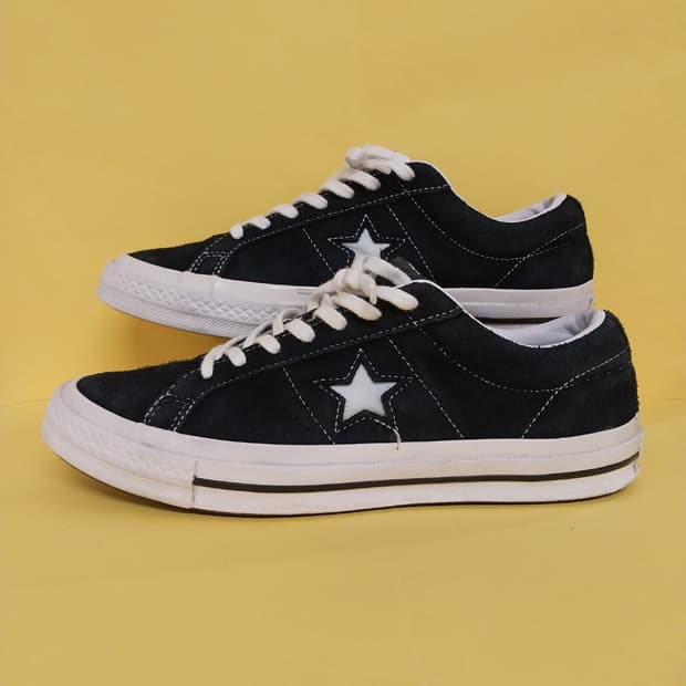 남성 컨버스 원스타 프리미엄 스웨이드 블랙 스니커즈, 운동화 (270)