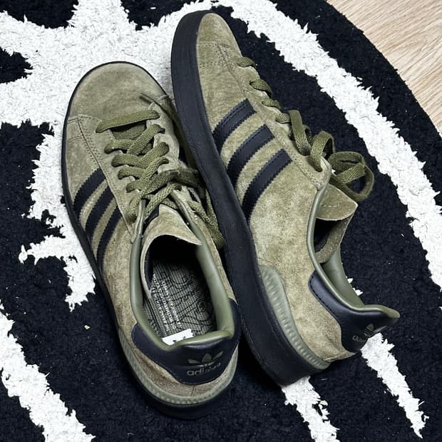 아디다스 캠퍼스 스웨이드 카키 275