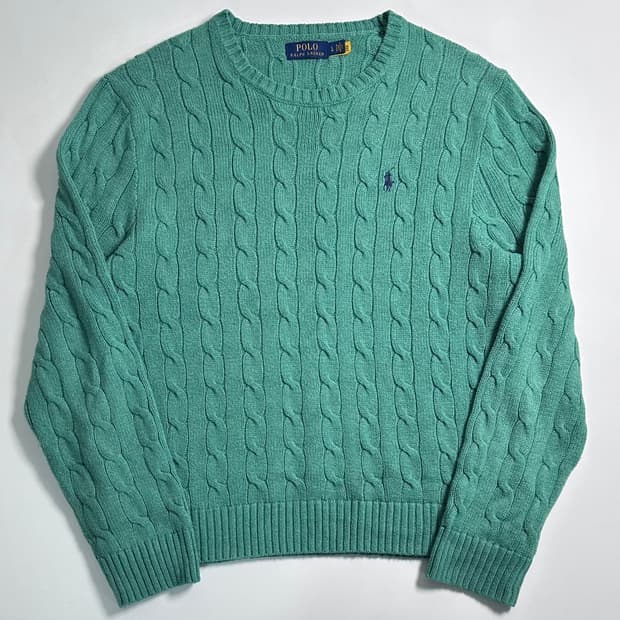 폴로 랄프로렌 피스타치오 케이블 니트