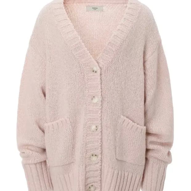 쓰리타임즈 루즈 피넛 가디건 핑크