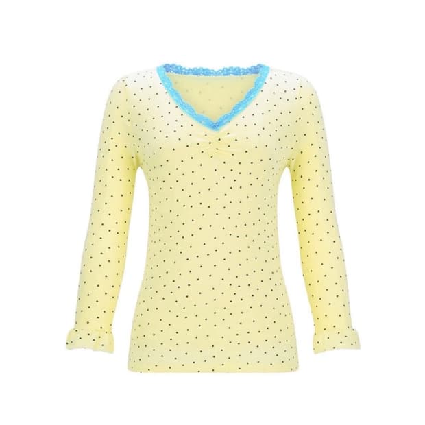 [F.E.E.S] mini heart lace top (lemon)