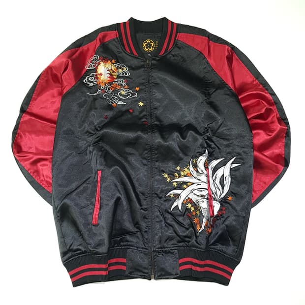 CK028 [새상품] XL 로그 새틴 구미호 스카잔 자켓 점퍼