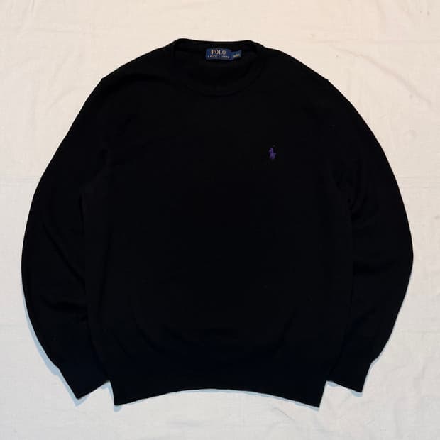 폴로 랄프로렌 메리노 울 라운드넥 니트 블랙