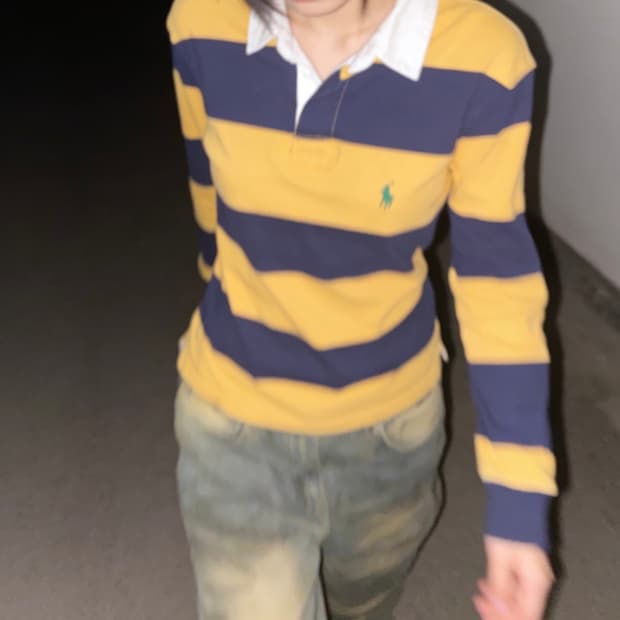 폴로 랄프로렌 클래식 핏 스트라이프 럭비 셔츠