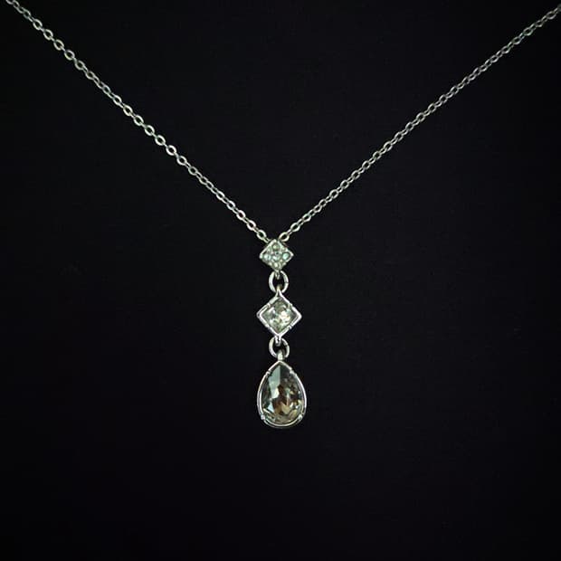 스와로브스키 빈티지 실버 팬던트 목걸이