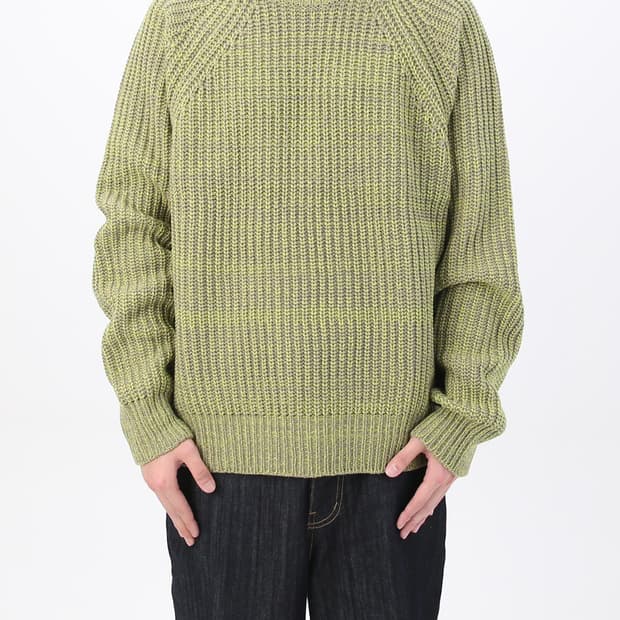 애프터프레이 솔라 인타르시아 니트 라임 m