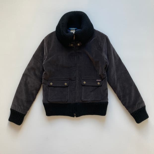 high-neck velvet jacket