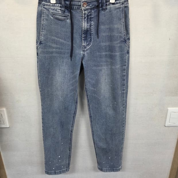 Series 절개 페인팅 데님 밴딩팬츠 76사이즈 m