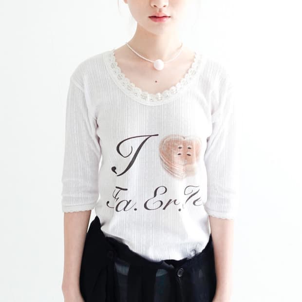 샵페어리 레이스 티셔츠 화이트