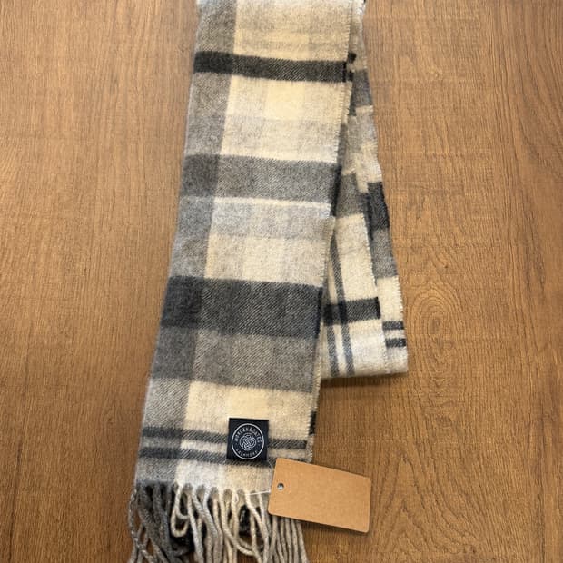 Morgan & Oates 빈티지 캐시미어 체크 머플러 (made UK)
