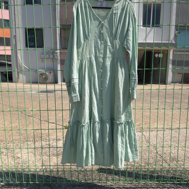 민트 크로셰 원피스