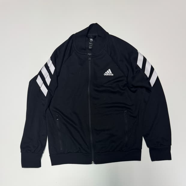 여성 아디다스 삼선 져지 블루종 집업 150