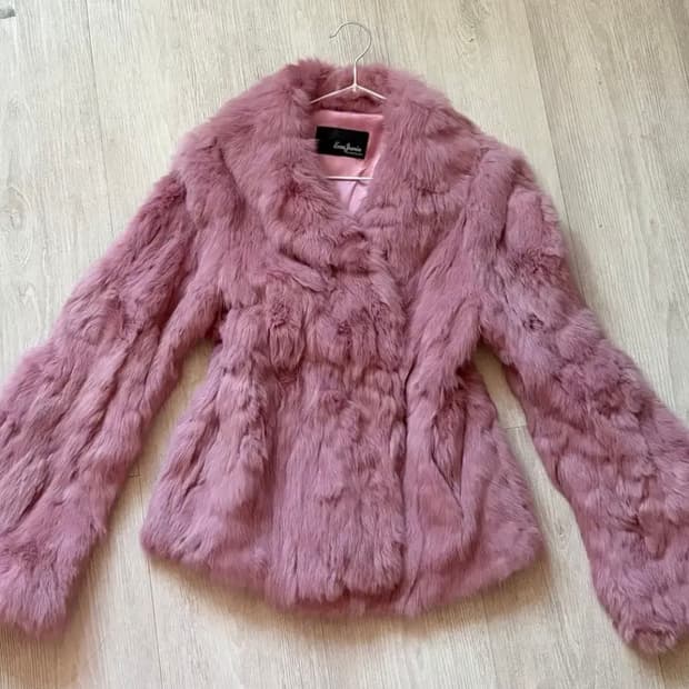 토끼 퍼자켓 핑크 분홍 라벤더 아케호무 샵502 큐빈 파우닝