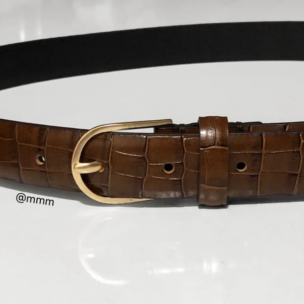 [Unisex] 골드D 크로커다일 가죽 벨트