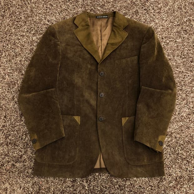 조르지오 아르마니 코듀로이 브라운 블레이저 자켓