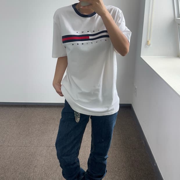 Tommy Hilfiger 타미힐피거 화이트 반팔