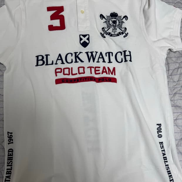 빈티지 블랙와치 폴로 반팔티셔츠