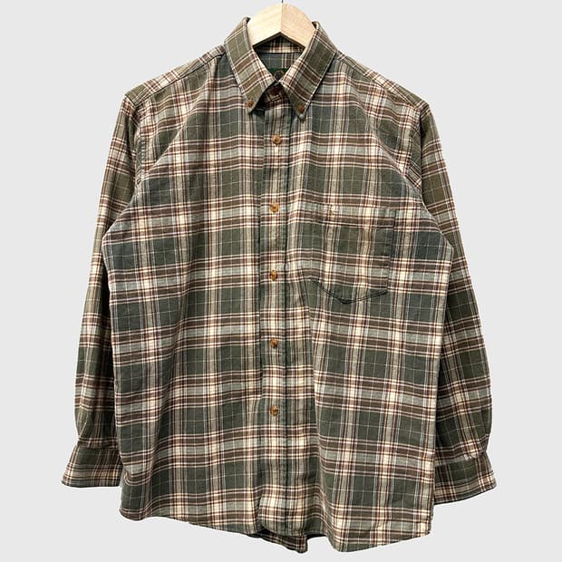 90s 헌트 코튼 체크 셔츠 남방 빈티지 올드스쿨 남성 95