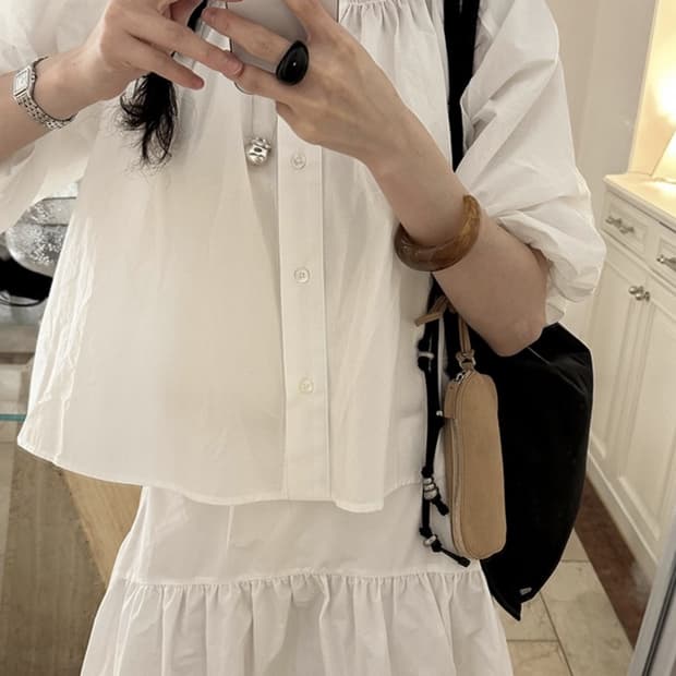 새상품) 리본빛x아카이브앱크 스웨이 롱 스커트(화이트) 