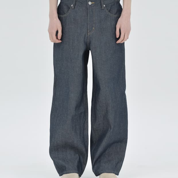 브라운야드 와이드 데님 인디고 4사이즈