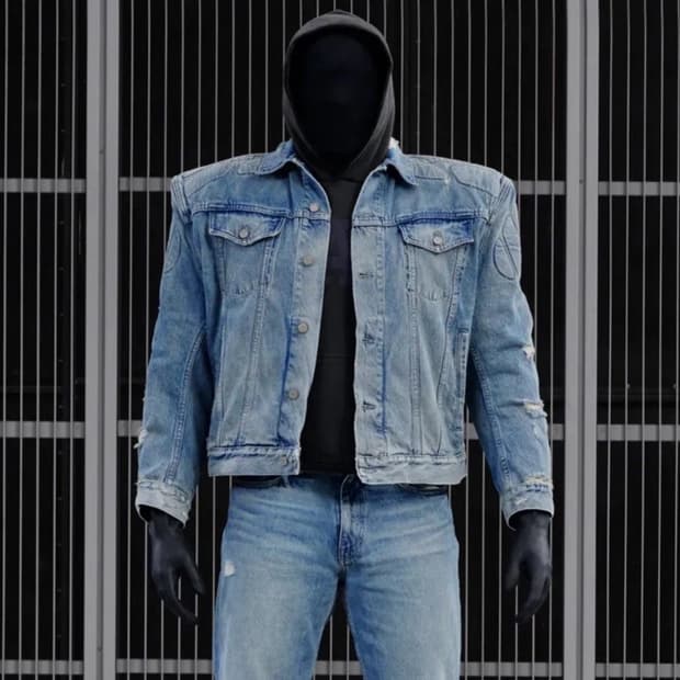 Yeezy x Gap 칸예 모토 오버핏 바이커 데님자켓