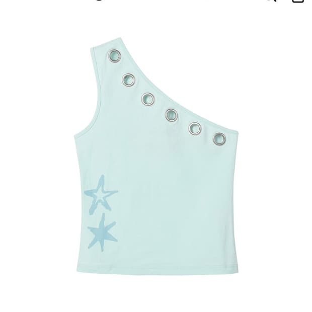 더바이닐하우스 EYELET ONE SHOULDER SLEEVELESS