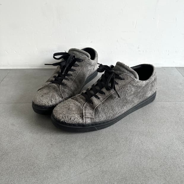 돌체앤가바나 디스트로이드 그레이 레더 스니커즈