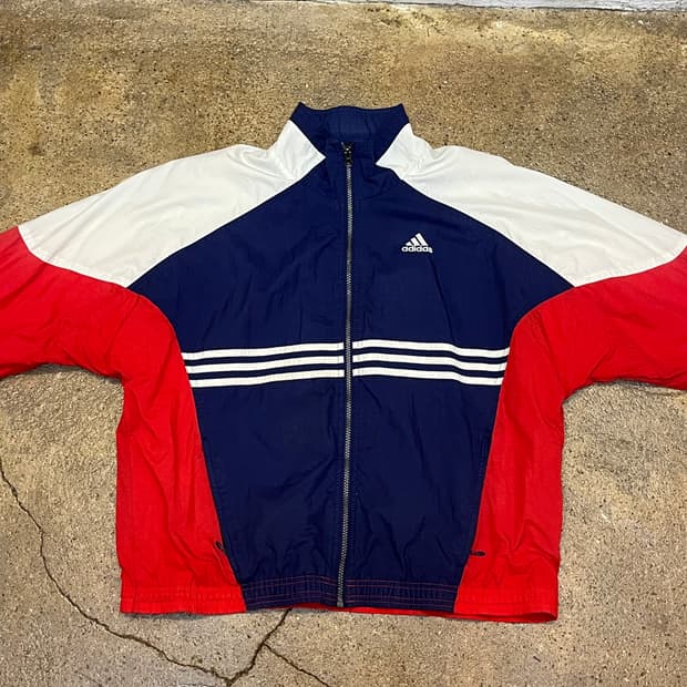 미국 빈티지 아디다스 배색 바람막이